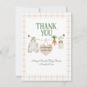 Lokaal geteelde boeren markt Boho Baby shower Bedankkaart (Voorkant)