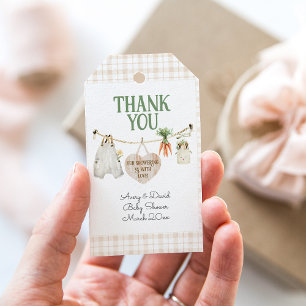 Lokaal geteelde boeren markt Boho Baby shower Cadeaulabel