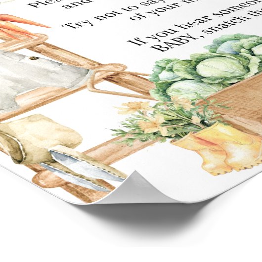 Lokaal geteelde boeren markt Boho Baby shower Poster (Hoek)