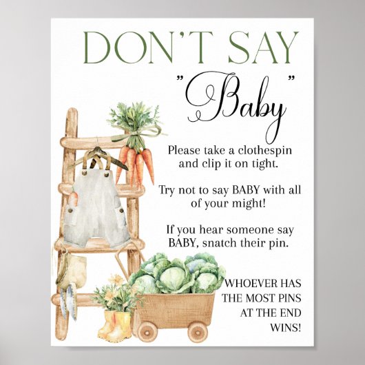 Lokaal geteelde boeren markt Boho Baby shower Poster (Voorkant)