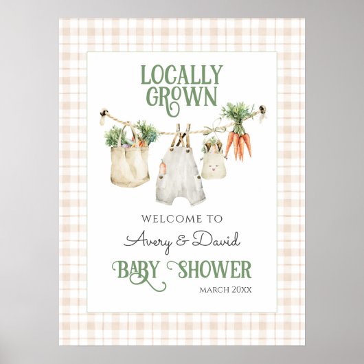 Lokaal geteelde boeren markt Boho Baby shower Poster (Voorkant)