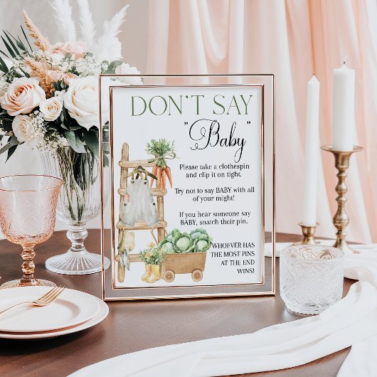 Lokaal geteelde boeren markt Boho Baby shower Poster