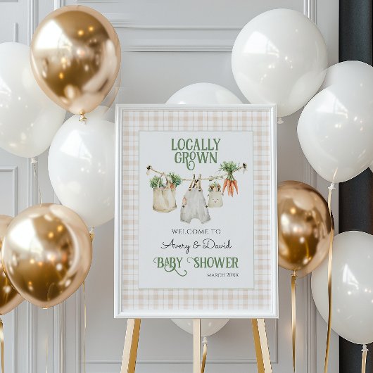 Lokaal geteelde boeren markt Boho Baby shower Poster