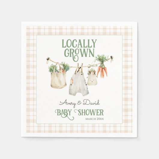 Lokaal geteelde boeren markt Boho Baby shower Servet (Voorkant)
