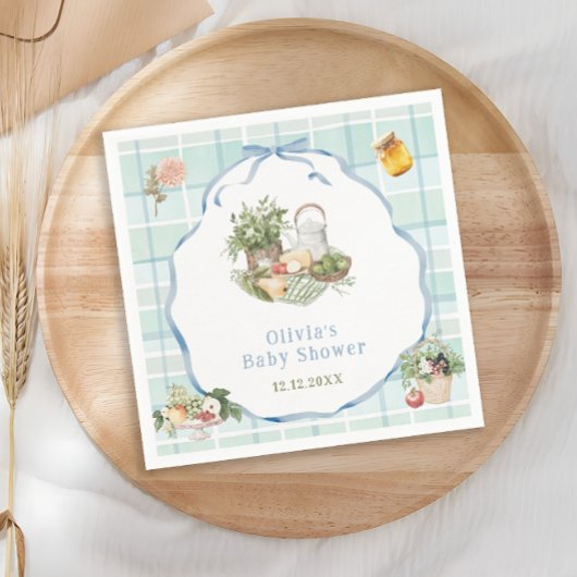 Lokaal geteelde boeren markt Boy Baby shower Servet