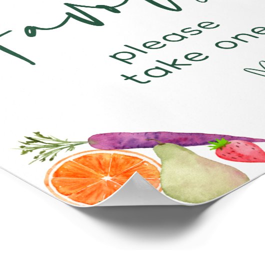 Lokaal geteelde boeren markt Douche gunsten teken Poster (Hoek)