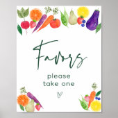 Lokaal geteelde boeren markt Douche gunsten teken Poster (Voorkant)