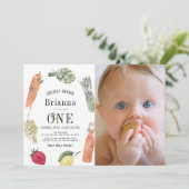 Lokaal geteelde boeren markt Foto 1e verjaardag Kaart (Staand voorkant)