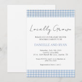 Lokaal geteelde boeren markt geruit jongen blauw kaart (Voorkant / Achterkant)