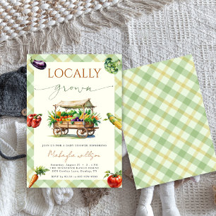 Lokaal geteelde boeren markt land Baby shower Kaart