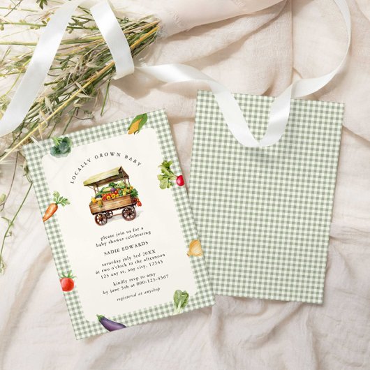 Lokaal geteelde boeren markt land Baby shower Kaart