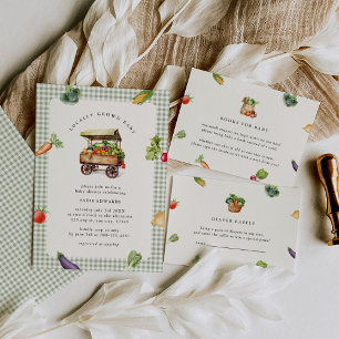 Lokaal geteelde boeren markt land Baby shower Kaart