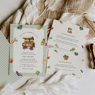 Lokaal geteelde boeren markt land Baby shower Kaart