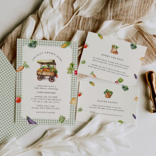 Lokaal geteelde boeren markt land Baby shower Kaart