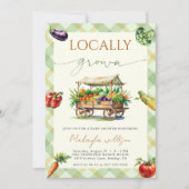 Lokaal geteelde boeren markt land Baby shower Kaart (Voorkant)