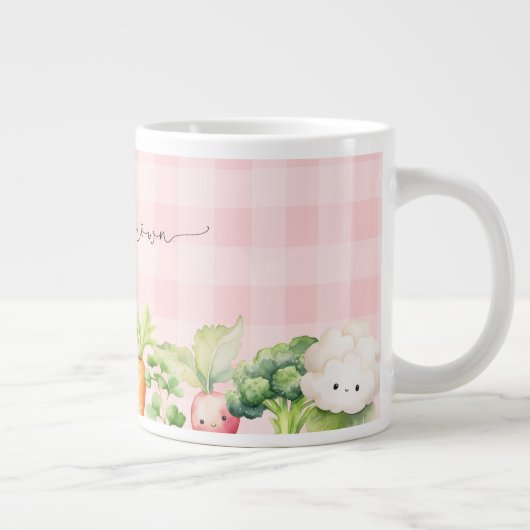 Lokaal geteelde boeren markt roze baby shower grote koffiekop (Rechts)