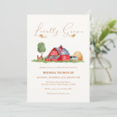 Lokaal geteelde boeren markt schuur Baby shower Kaart (Staand voorkant)