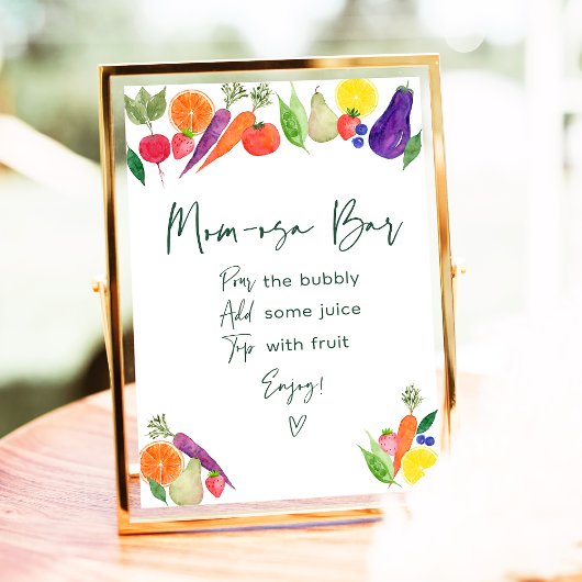 Lokaal geteelde boeren Marktboeken Mimosa Bar Sign Poster