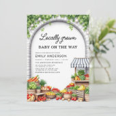 Lokaal geteelde boeren verkopen Baby shower Kaart (Staand voorkant)