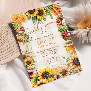 Lokaal geteelde boeren verkopen Baby shower Kaart