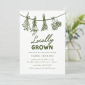 Lokaal geteelde boeren verkopen groen Baby shower Kaart (Staand voorkant)