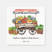 Lokaal geteelde boeren zetten baby shower op de ma servet (Voorkant)