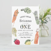 Lokaal geteelde boerenmarkt 1e verjaardag kaart (Staand voorkant)