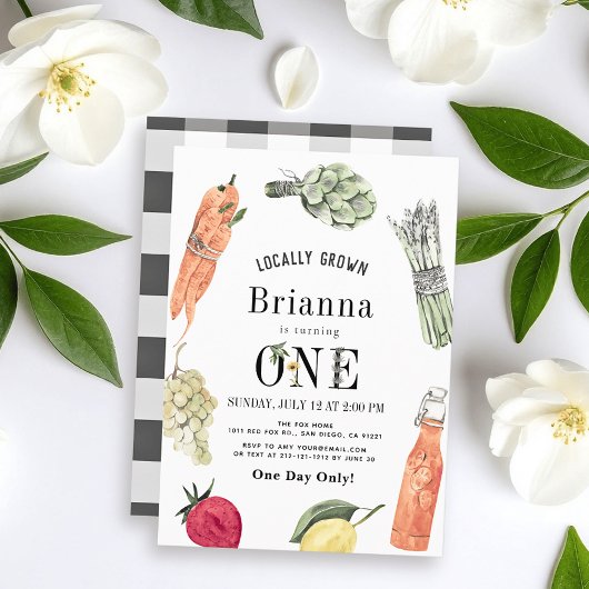 Lokaal geteelde boerenmarkt 1e verjaardag kaart