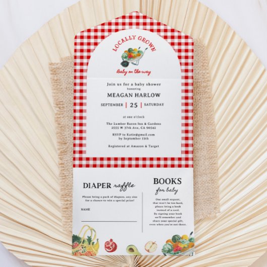 Lokaal Geteelde Boerenmarkt Baby Shower All In One Uitnodiging