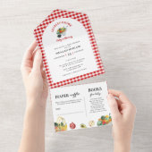 Lokaal Geteelde Boerenmarkt Baby Shower All In One Uitnodiging (Afscheurbaar)