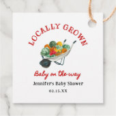 Lokaal Geteelde Boerenmarkt Baby Shower Bedankjes Labels (Achterkant)