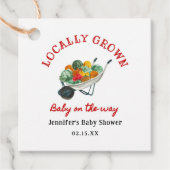Lokaal Geteelde Boerenmarkt Baby Shower Bedankjes Labels (Voorkant)