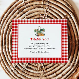 Lokaal Geteelde Boerenmarkt Baby Shower Bedankkaart