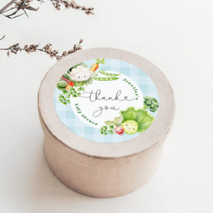 Lokaal geteelde boerenmarkt baby shower bedankt ronde sticker