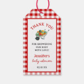 Lokaal Geteelde Boerenmarkt Baby Shower Cadeaulabel (Achterkant)