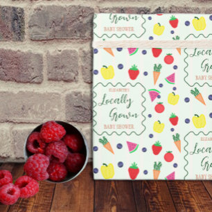 Lokaal Geteelde Boerenmarkt Baby Shower Cadeaupapier
