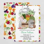 Lokaal Geteelde Boerenmarkt Baby Shower Kaart (Voorkant / Achterkant)