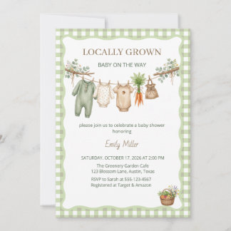 Lokaal Geteelde Boerenmarkt Baby Shower Kaart