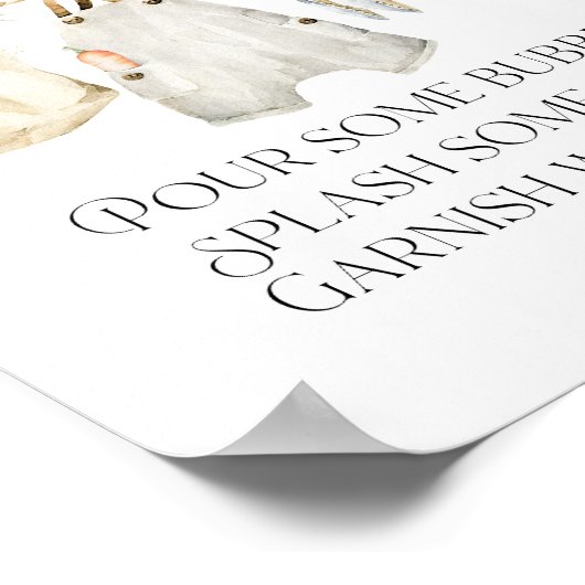 Lokaal geteelde boerenmarkt Baby shower Momosa Bar Poster (Hoek)