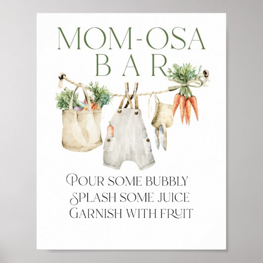 Lokaal geteelde boerenmarkt Baby shower Momosa Bar Poster (Voorkant)