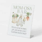 Lokaal geteelde boerenmarkt Baby shower Momosa Bar Reclamebord Met Voetstuk (Voorkant)