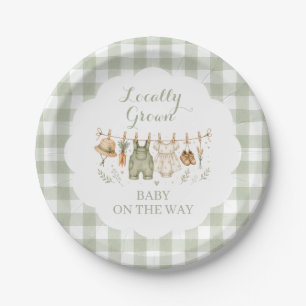 Lokaal geteelde boerenmarkt Baby Shower Papieren Bordje