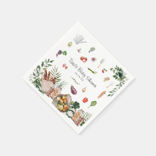 Lokaal geteelde boerenmarkt | BABY SHOWER Servet (Hoek)