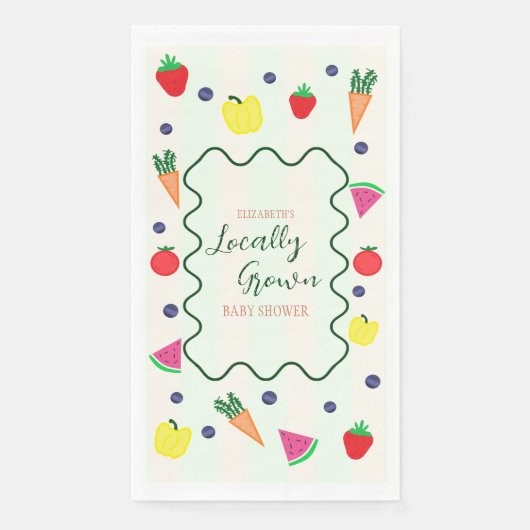Lokaal geteelde boerenmarkt Baby shower servetten (Voorkant)