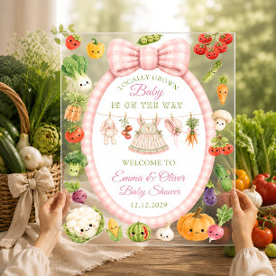 Lokaal Geteelde Boerenmarkt Baby Shower Welkom Acryl Bord