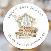 Lokaal geteelde boerenmarkt Dank u Baby shower Ronde Sticker