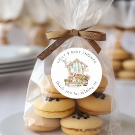 Lokaal geteelde boerenmarkt Dank u Baby shower Ronde Sticker