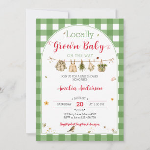 Lokaal Geteelde Boerenmarkt Gingham Babyborrel Kaart