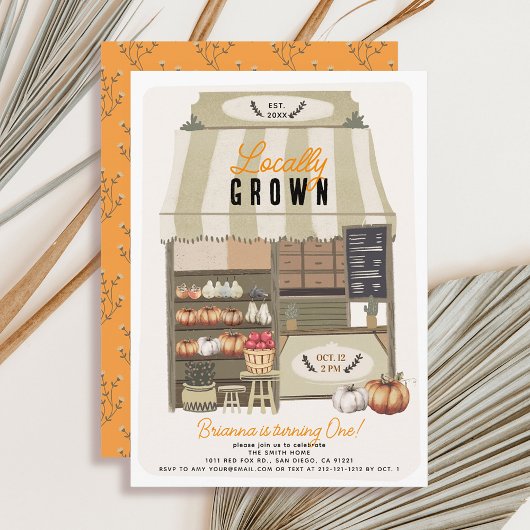 Lokaal geteelde boerenmarkt Herfst 1e verjaardag Kaart