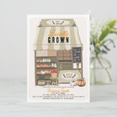 Lokaal geteelde boerenmarkt Herfst Baby shower Kaart (Staand voorkant)
